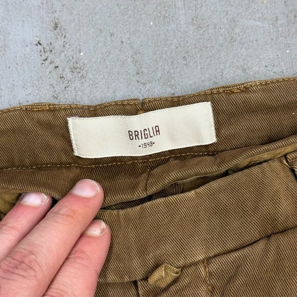 Briglia Easy Fit Corduroy Pants Brown Stretch Cotton Trousers Italy 30x33 - Picture 3 of 11
